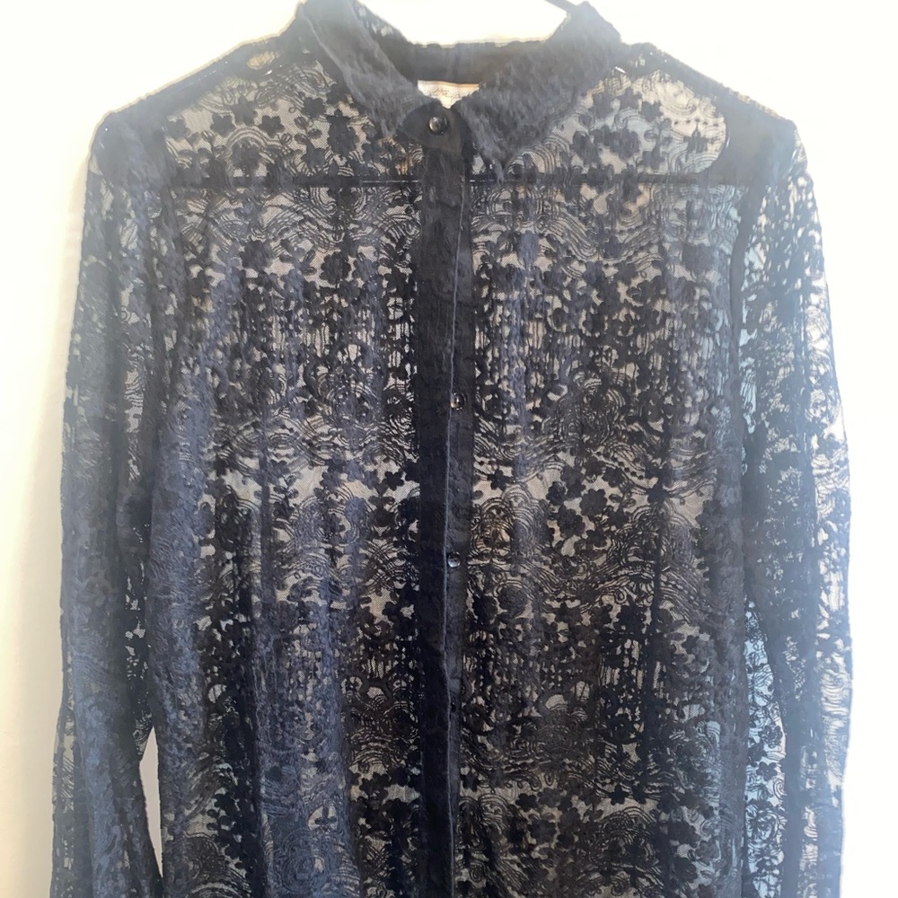 Elegant Black  Lace Blouse
